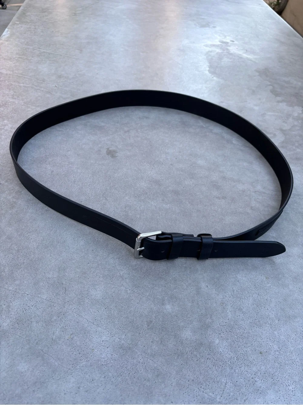 Polo Ralph Lauren Leather Belt Men’s Sz 56/140 Black Roller Silver Buckle NEW